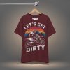 let's get dirty! vintage t shirt: man riding dirt bike